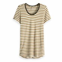 Tee shirt rayé manches courtes Ocre Maison Scotch