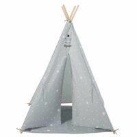 Tipi enfant gris imprimé étoiles blanche avec tapis Maisons du Monde