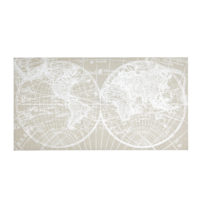 Toile beige imprimé carte du monde blanche 150x80 Maisons du Monde