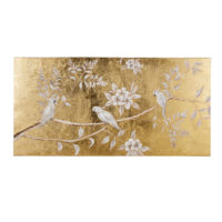 Toile peinte dorée oiseaux blancs 130x65 Maisons du Monde