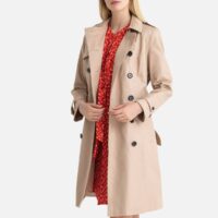 Trench-coat pur coton Bleu Nuit;Beige LA REDOUTE COLLECTIONS