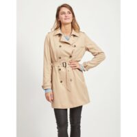 Trench long avec ceinture Beige;Noir;Beige-Nomad Vila