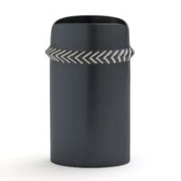 Vase céramique avec bandeau chevrons Varana Gris Anthracite LA REDOUTE INTERIEURS