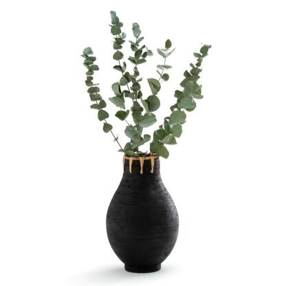 Vase décoratif en céramique et rotin H32 cm Kuro Noir LA REDOUTE INTERIEURS