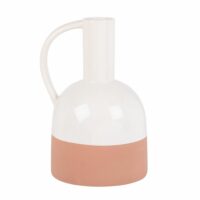 Vase pichet en dolomite blanche et rose H27 Maisons du Monde