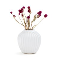 Vase strié en céramique H15 cm Estria Blanc LA REDOUTE INTERIEURS