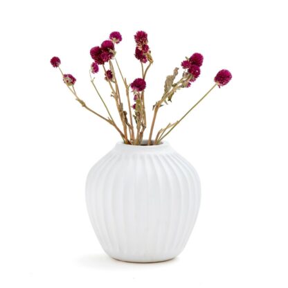 Vase strié en céramique H15 cm Estria Blanc LA REDOUTE INTERIEURS