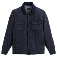 Veste boutonnée doublée sherpa Timber 2 Vert Kaki - Bleu Marine Schott