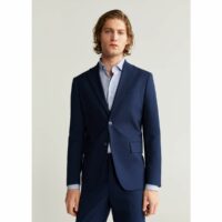 Veste costume regular fit microstructure Bleu De Prusse mango man