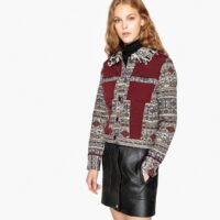 Veste empiècement jacquard Bordeaux LA REDOUTE COLLECTIONS