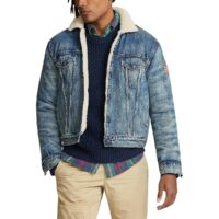 Veste en jean doublée sherpa Bleu Moyen Polo Ralph Lauren