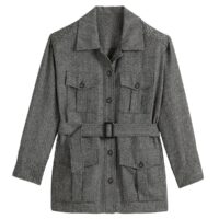 Veste saharienne en tweed à chevrons Noir/Blanc LA REDOUTE COLLECTIONS