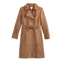 Veste trench long cuir Camel LA REDOUTE COLLECTIONS