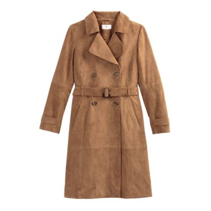 Veste trench long cuir Camel LA REDOUTE COLLECTIONS