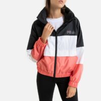 Veste zippée à col montant Agrata avec logo Noir Blanc Rose Fila