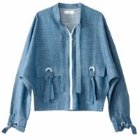 Veste zippée coton/lin Bleu LA REDOUTE COLLECTIONS