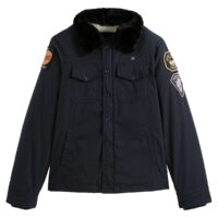 Veste zippée doublée sherpa Jeeper Bleu Marine Schott