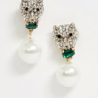 ALDO - Alverstone - Boucles d'oreilles panthère ornées de perles-Réinitialiser Asos