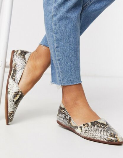 ALDO Blanchette - Chaussures plates en cuir avec imprimé serpent-Multi Asos