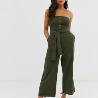 Abercrombie & Fitch - Combinaison bandeau large avec ceinture-Vert Asos