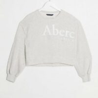 Abercrombie & Fitch - Sweat-shirt à manches ballon et logo - Gris Asos