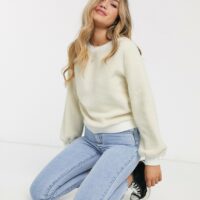 Abercrombie & Fitch - Sweat-shirt en sherpa-Crème Asos