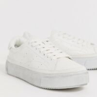 AllSaints - Baskets à plateformes - Blanc Asos