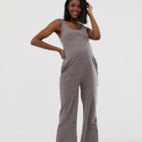 Bandia - Onesie de maternité en jersey-Gris Asos