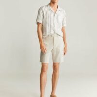 Bermuda style chino en coton lin Nouvelle collection MANGO MAN