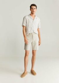 Bermuda style chino en coton lin Nouvelle collection MANGO MAN