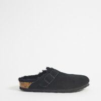 Birkenstock - Boston - Sabots avec doublure en peau de mouton - Noir Asos