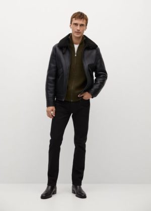 Blouson aviateur imitation mouton Nouvelle collection MANGO MAN