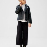 Blouson biker cuir rabats Nouvelle collection MANGO KIDS