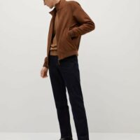 Blouson biker imitation daim Nouvelle collection MANGO MAN