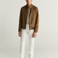 Blouson biker imitation daim Nouvelle collection MANGO MAN