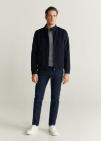 Blouson biker imitation daim Nouvelle collection MANGO MAN