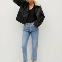 Blouson biker similicuir Nouvelle collection MANGO