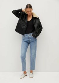 Blouson biker similicuir Nouvelle collection MANGO