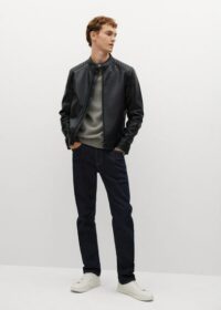 Blouson biker similicuir Nouvelle collection MANGO MAN