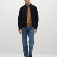 Blouson daim coudières Nouvelle collection MANGO MAN