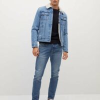 Blouson denim fourré mouton Nouvelle collection MANGO MAN