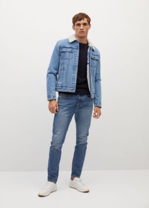 Blouson denim fourré mouton Nouvelle collection MANGO MAN