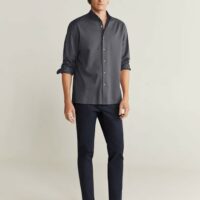 Chemise regular-fit coton col mao Nouvelle collection MANGO MAN