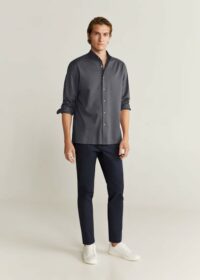 Chemise regular-fit coton col mao Nouvelle collection MANGO MAN