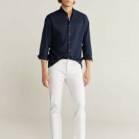 Chemise regular-fit coton col mao Nouvelle collection MANGO MAN