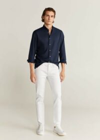 Chemise regular-fit coton col mao Nouvelle collection MANGO MAN