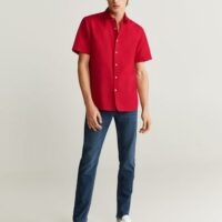 Chemise regular fit coton et lin Nouvelle collection MANGO MAN