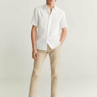 Chemise regular fit coton et lin Nouvelle collection MANGO MAN