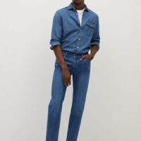 Chemise regular-fit denim délavé moyen Nouvelle collection MANGO MAN