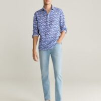 Chemise regular-fit en lin imprimée Nouvelle collection MANGO MAN